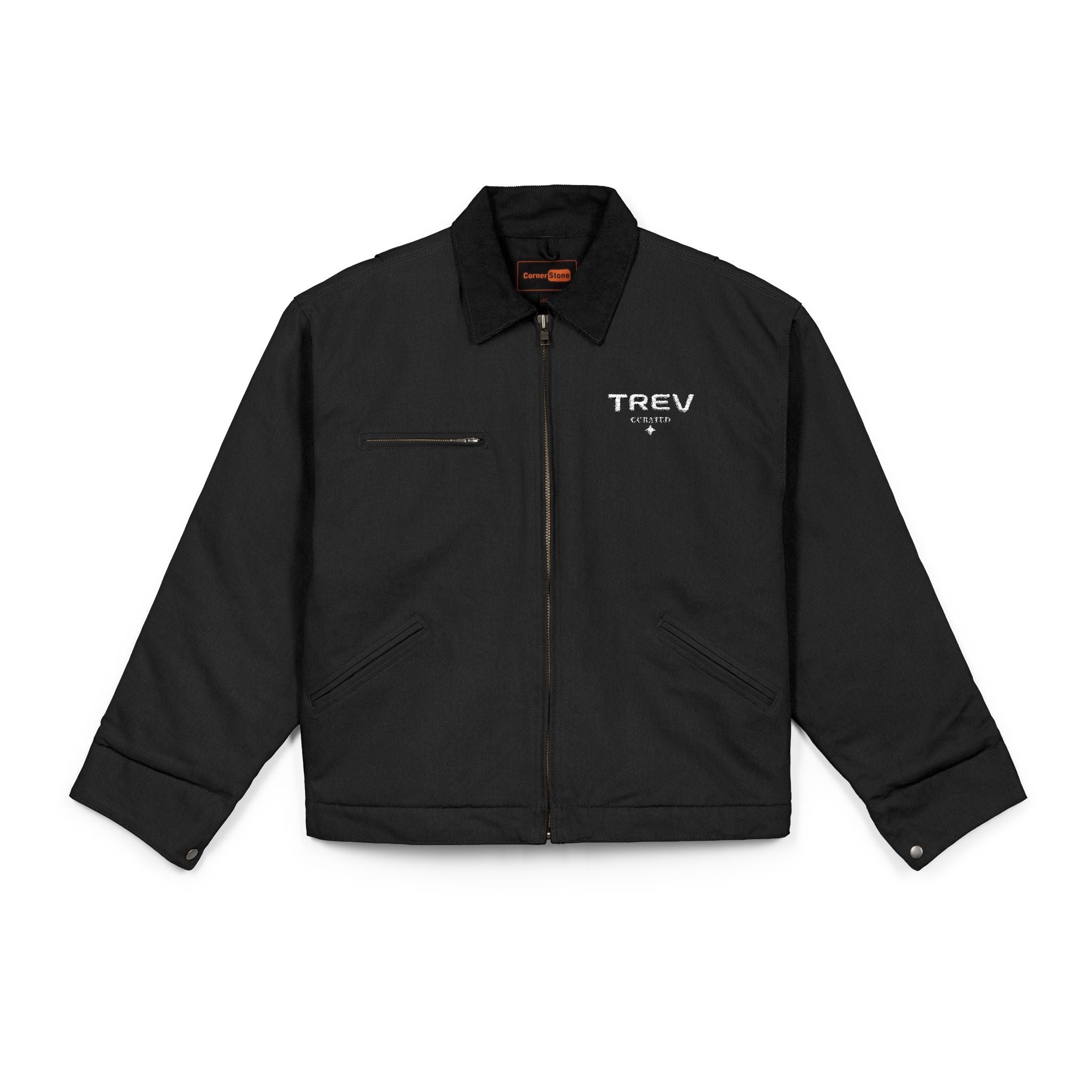 Chaqueta de trabajo negra de gran gramaje TREV Curated