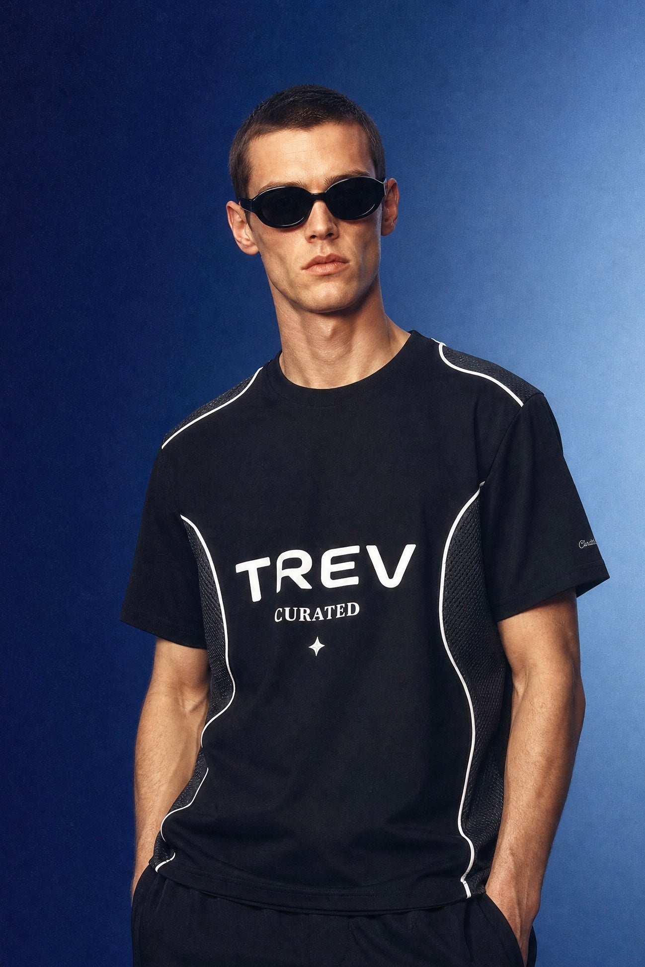 TREV Curated Club's Owner Unisex Air Contrast Panel T-Shirt