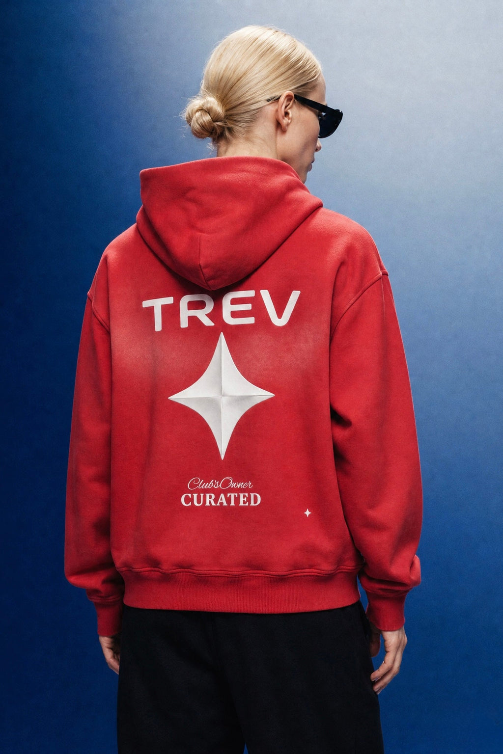TREV Curated Club's Owner Unisex Sunfade Two-way Zipper Boxy Fleece Hoodie