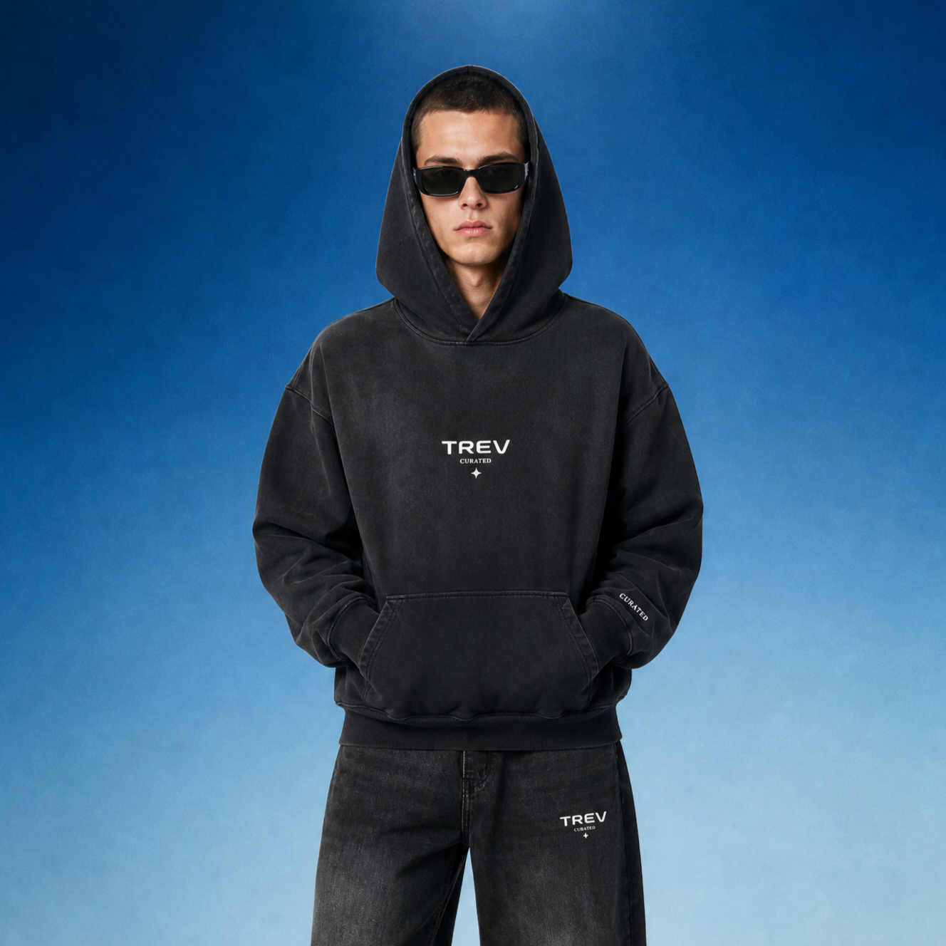TREV Curated Unisex Heavyweight Sunfade Oversized Hoodies