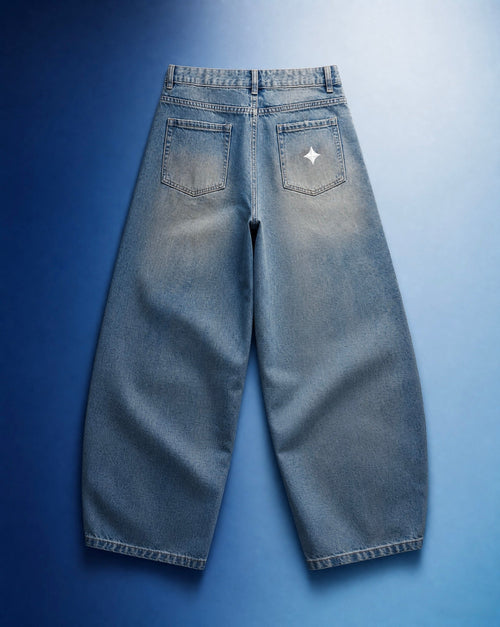 TREV Curated Men Barrel Leg Distressed Jean