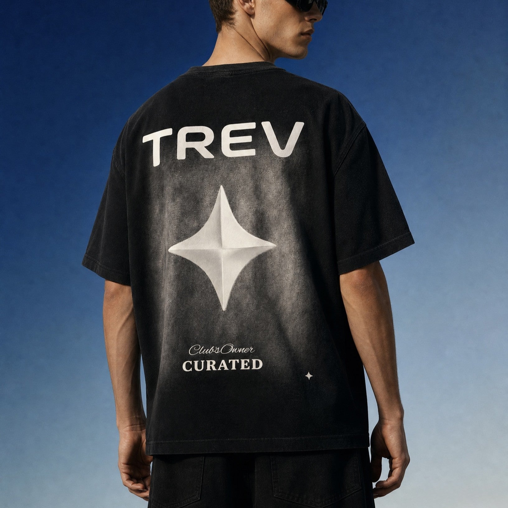 TREV Curated Unisex Club's Owner Vintage Patch Washed T-Shirt