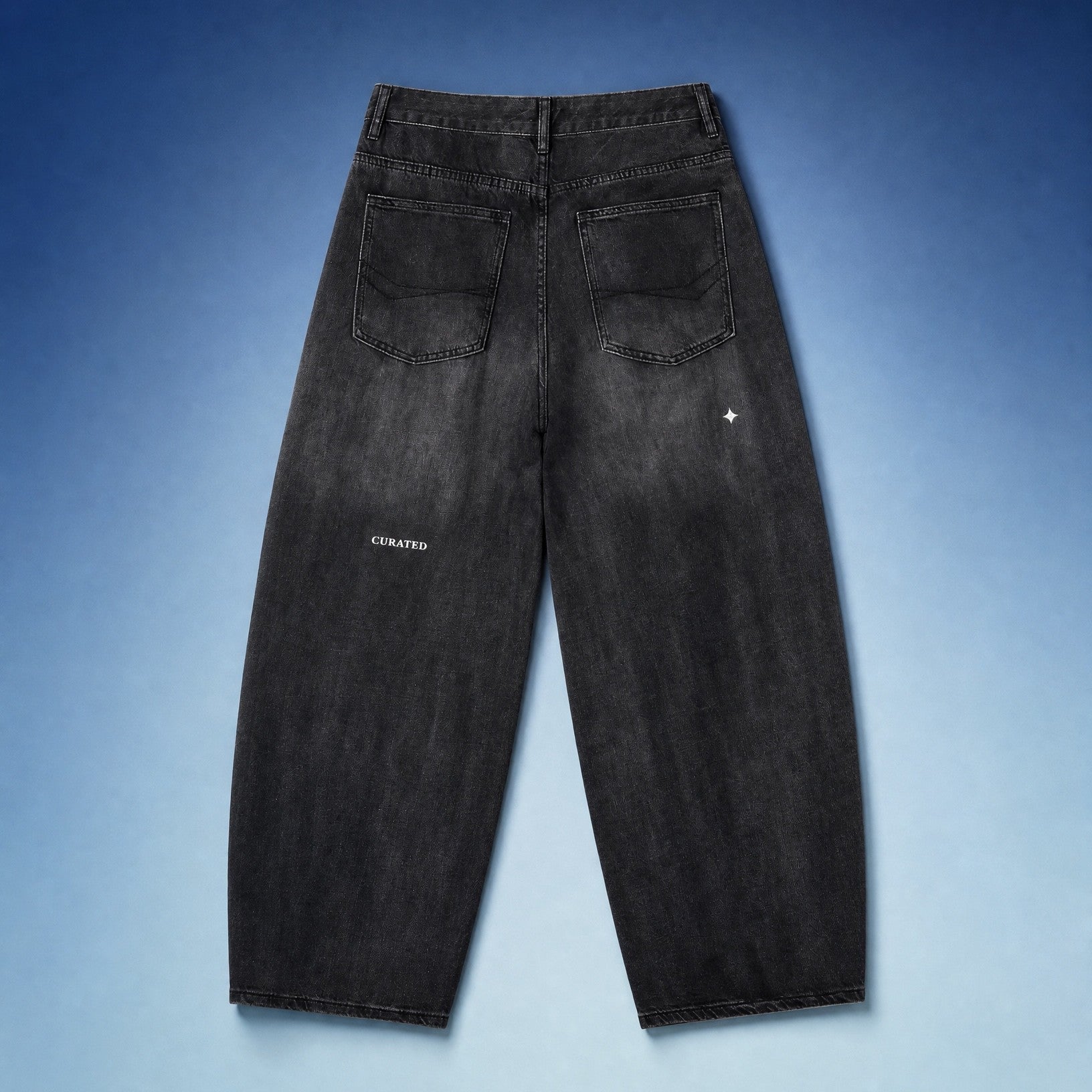 TREV Curated Men Vintage Black Barrel Leg Jean