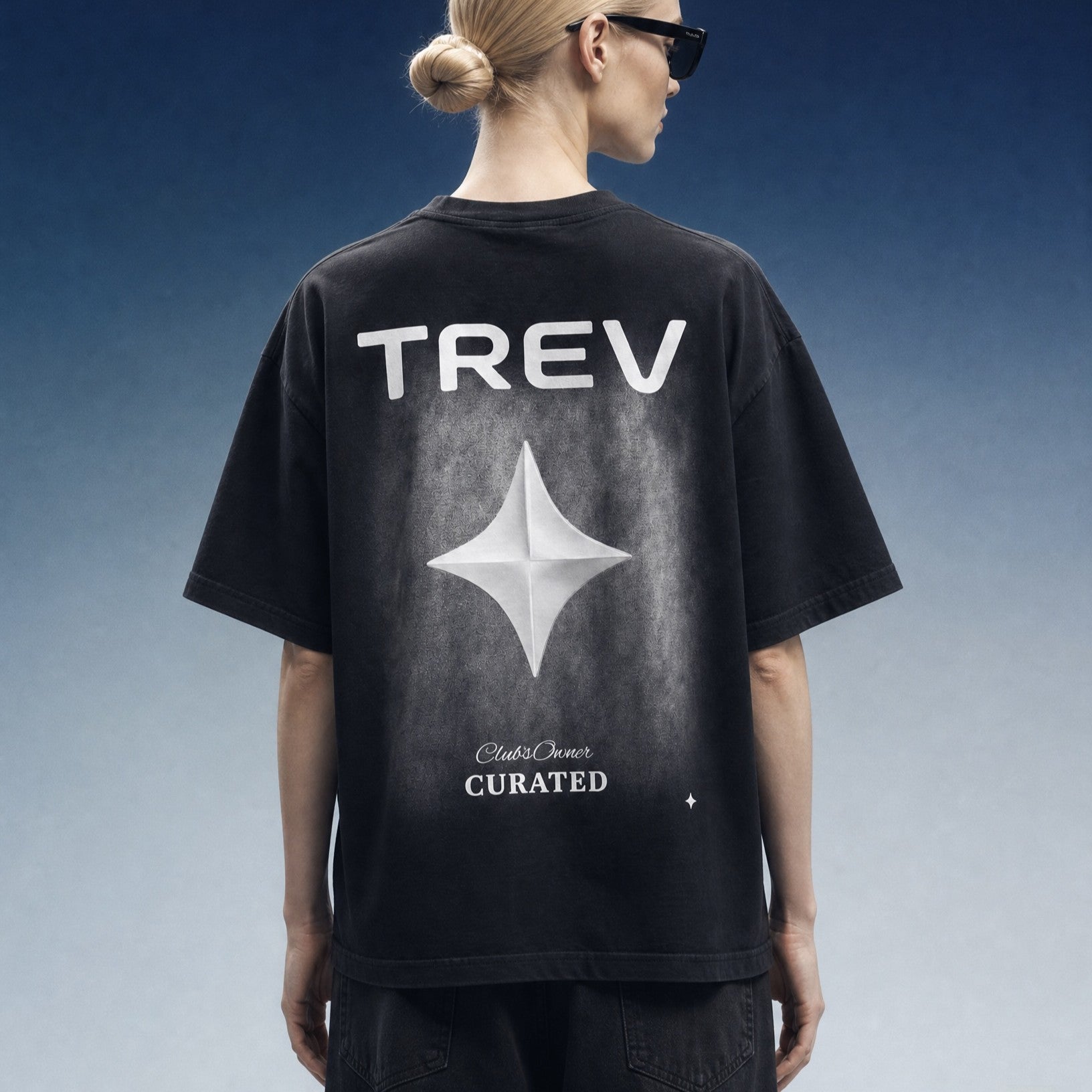 TREV Curated Unisex Club's Owner Vintage Patch Washed T-Shirt