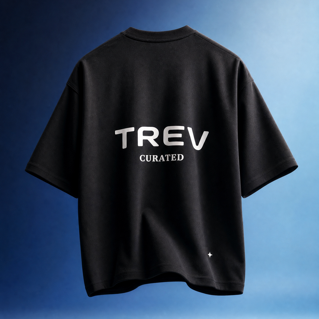 TREV Curated Unisex Black Essential Boxy T-Shirt