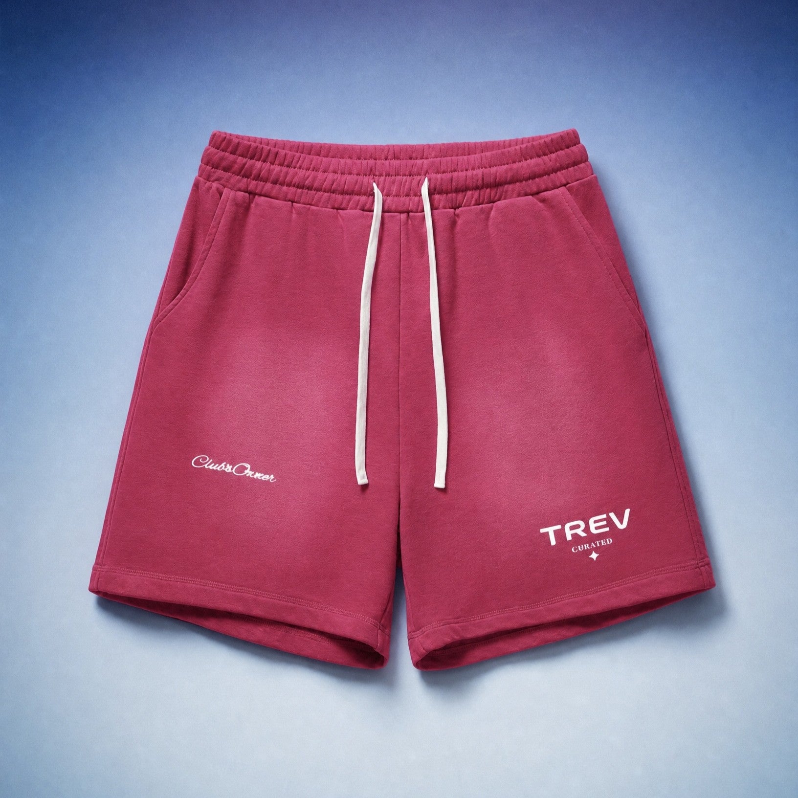 TREV Curated Unisex Club's Owner Sun Fade Raw Edge Short