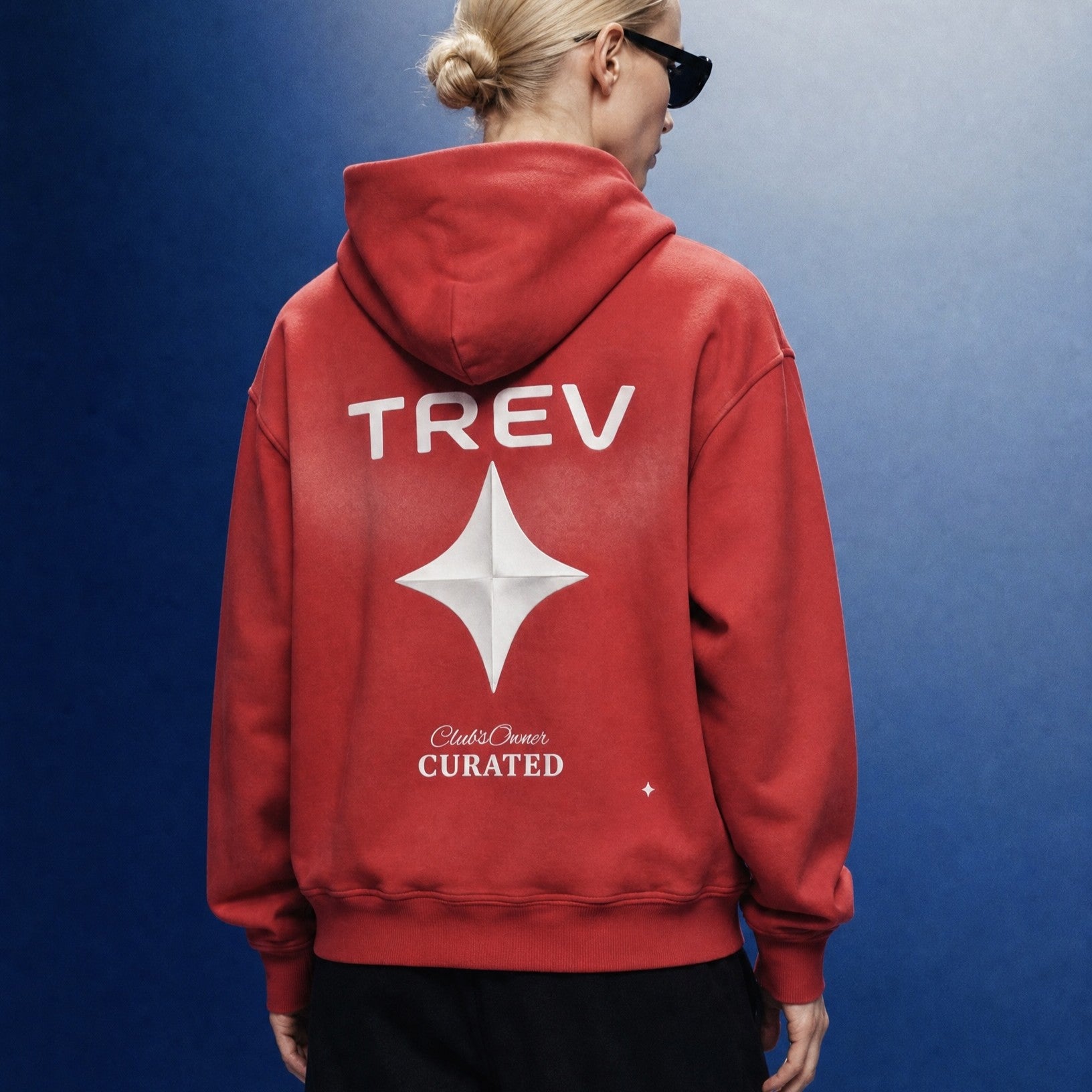 TREV Curated Club's Owner Unisex Sunfade Two-way Zipper Boxy Fleece Hoodie