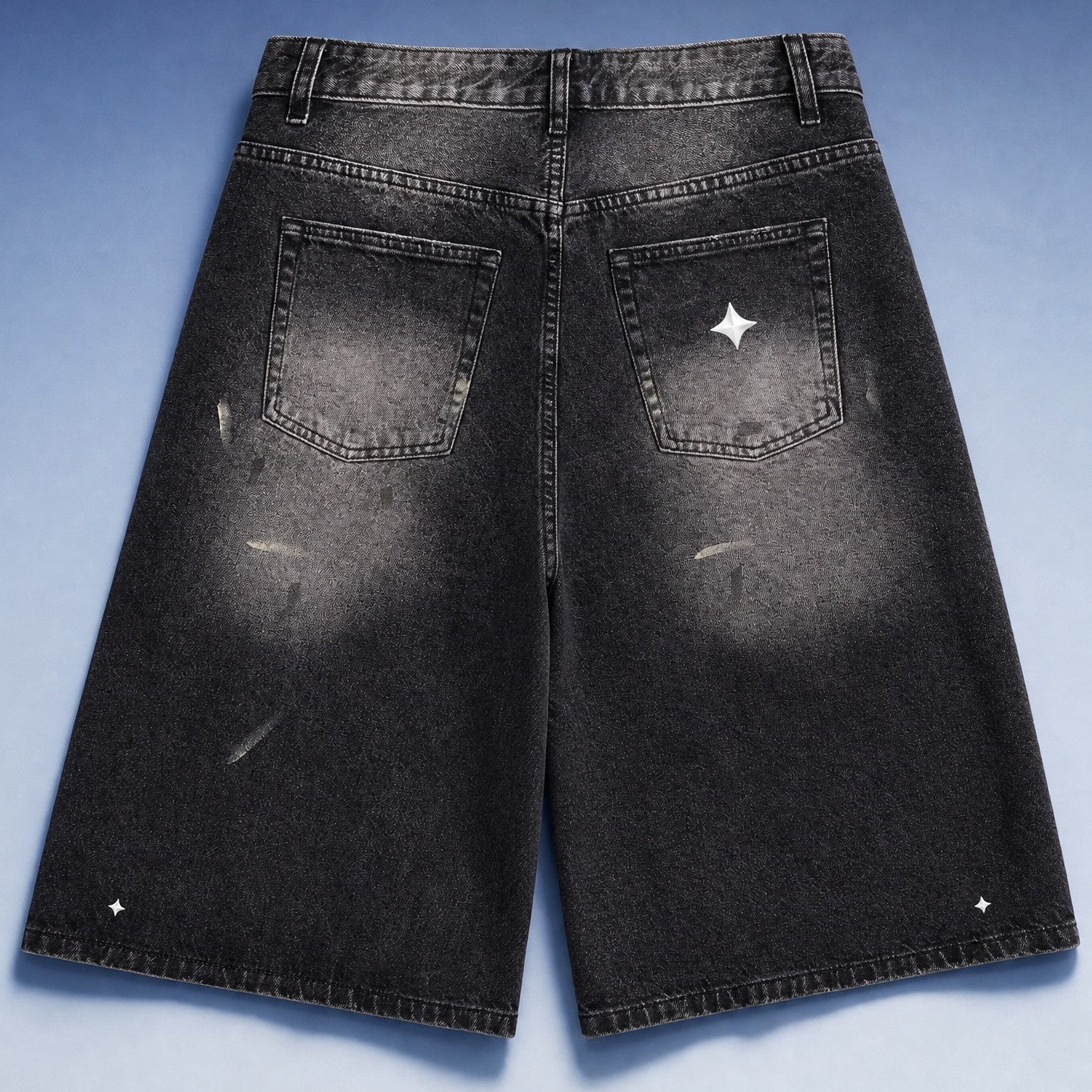 TREV Curated Men Vintage Wash Wide Leg Denim Short