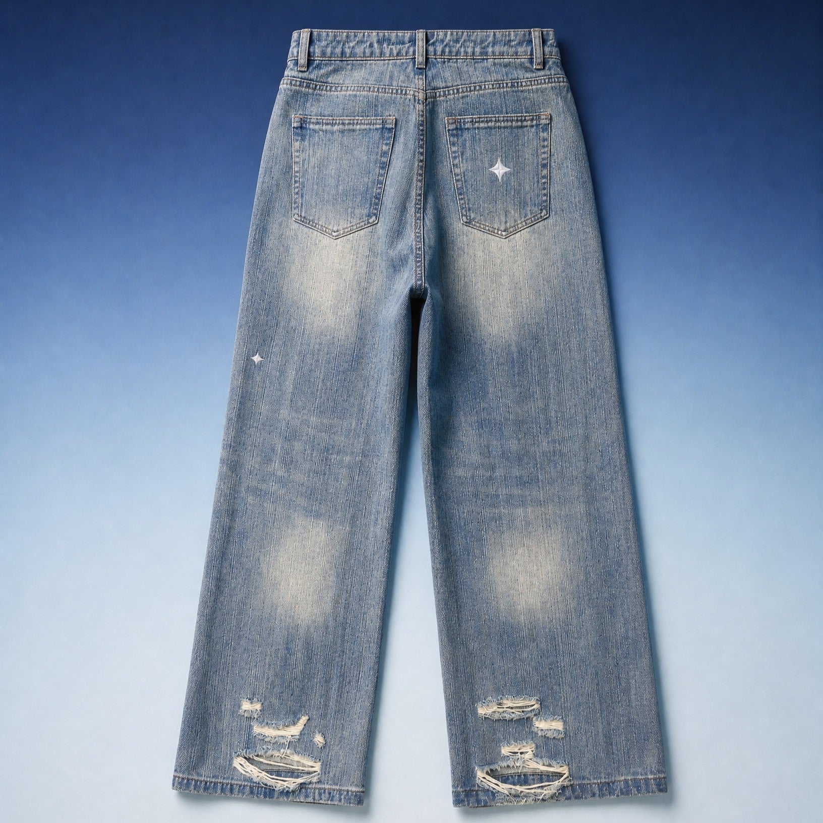TREV Curated Unisex Vintage Wash Distressed Jean