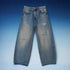 TREV Curated Men's Blue Barrel Distressed Jean 1