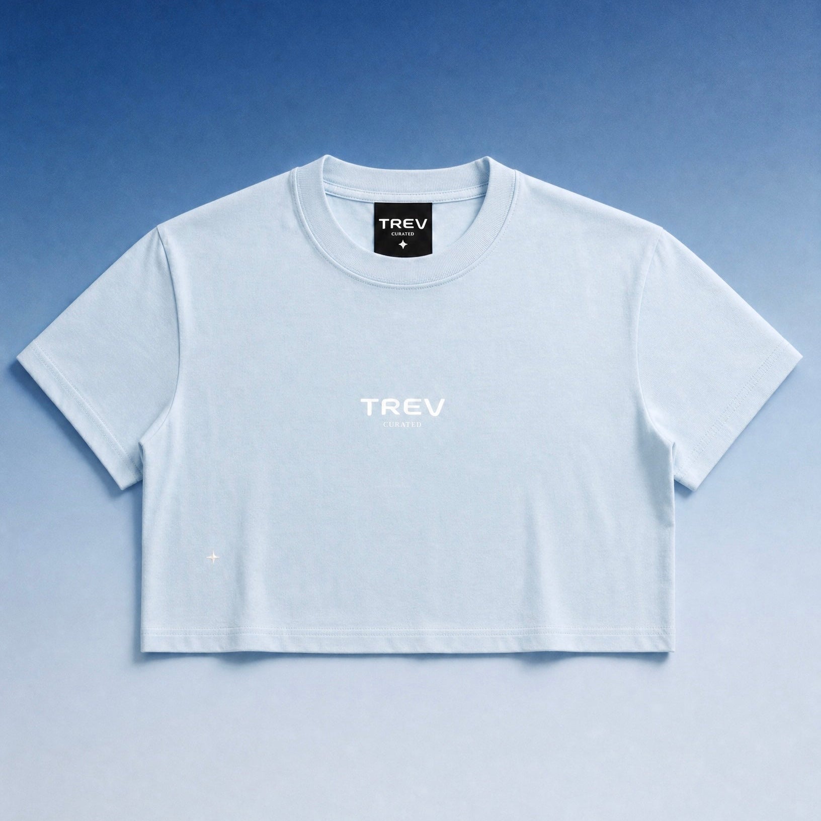 TREV Curated Women's Crop T-Shirts Light Blue Front