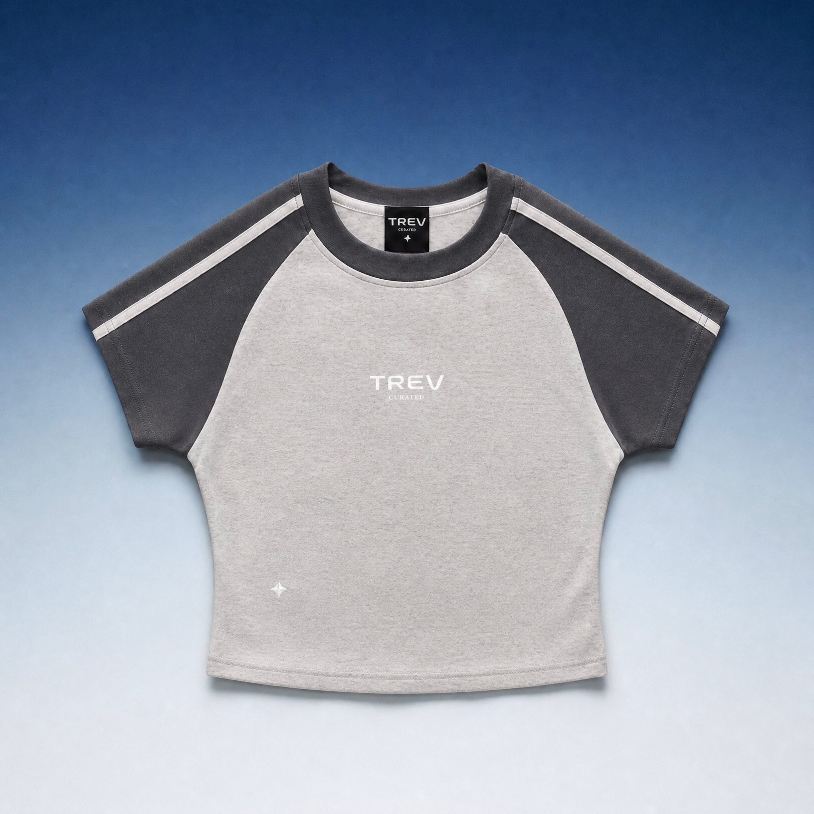 TREV Curated Women's Stripes Raglan Sleeve Crop T-Shirts 3