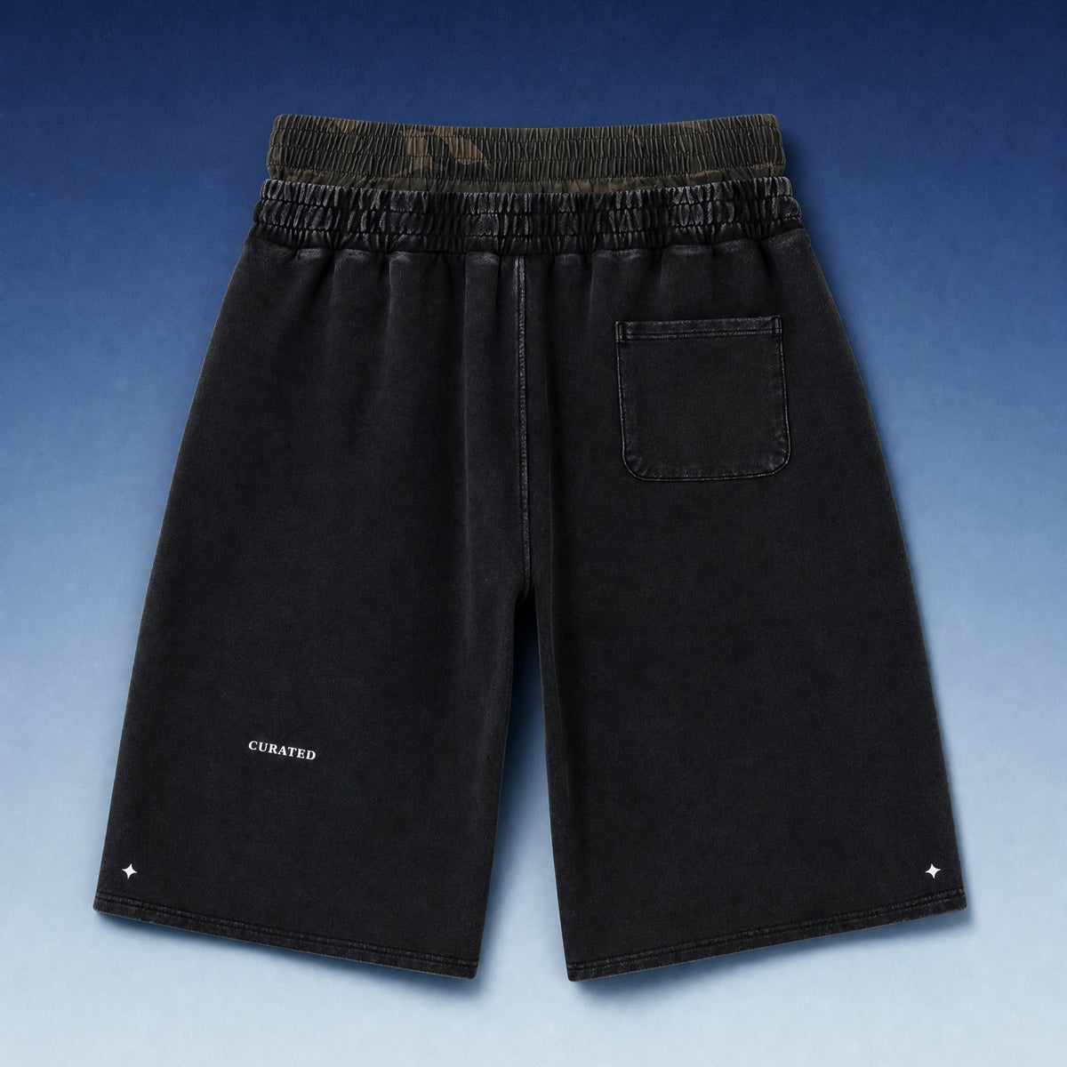TREV Curated Men's Camo Double Waistband Vintage Wide Shorts