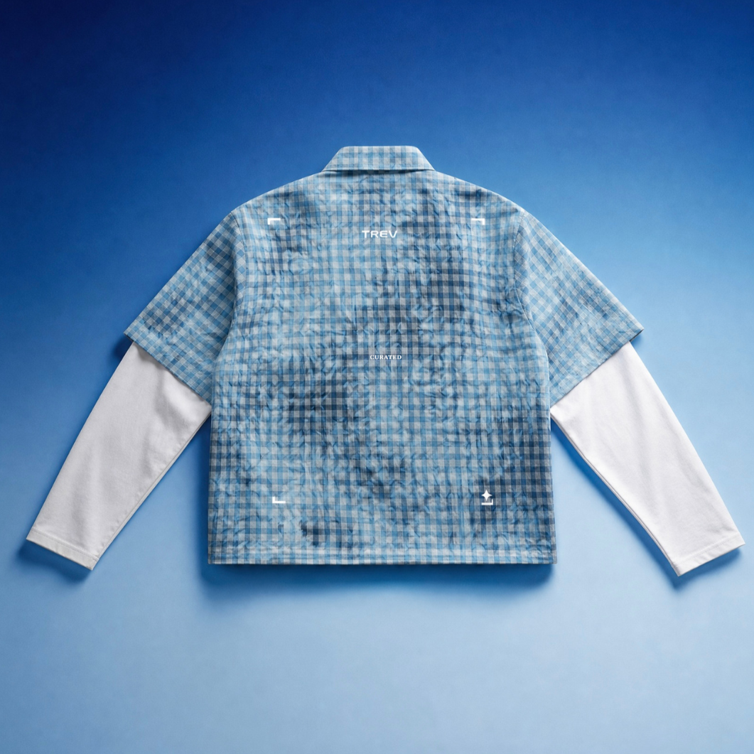 TREV Curated Unisex Acid Plaid Layers Sleeves Shirts