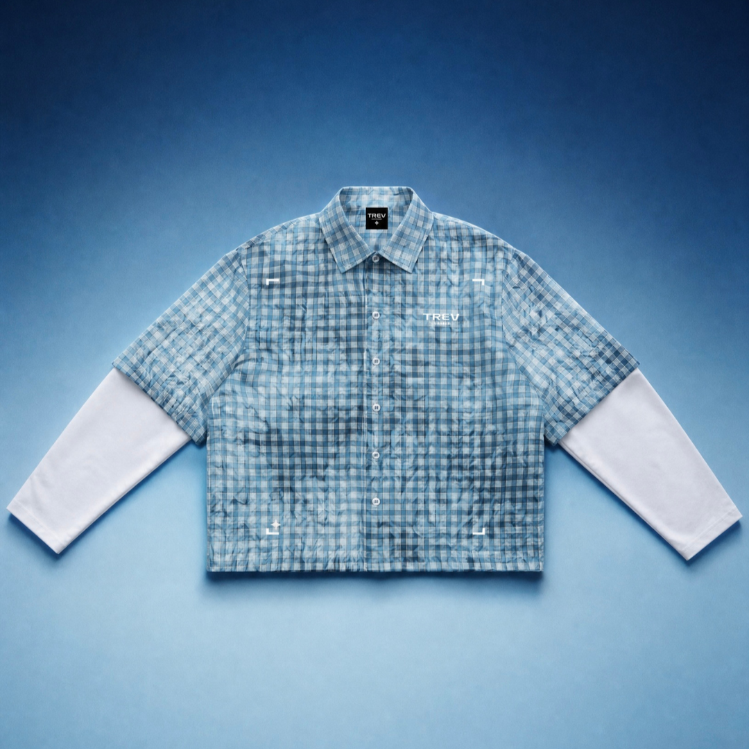TREV Curated Unisex Acid Plaid Layers Sleeves Shirts